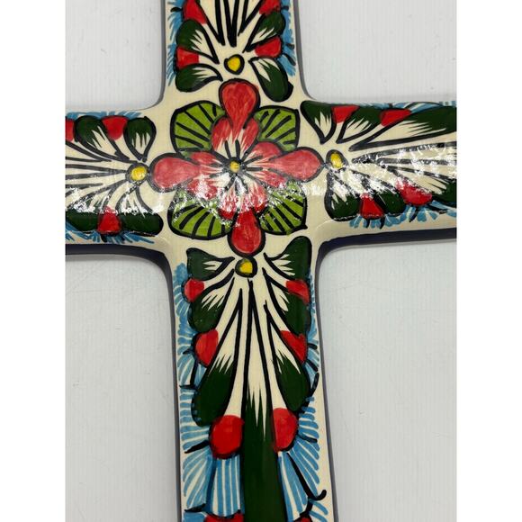 Novica Collection colorful hand painted cross made in Mexico - Picture 2 of 7